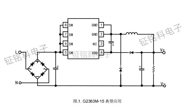 G2363M-15芯片凭“高集成+全保护”,搞定非隔离电源所有难题(图1) G2363M-15应用案例.jpg